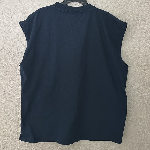 Vintage Classic Michigan Wolverines Blue Graphic Mens TShirt Cut Off Tank, 3XL - Picture 6 of 6